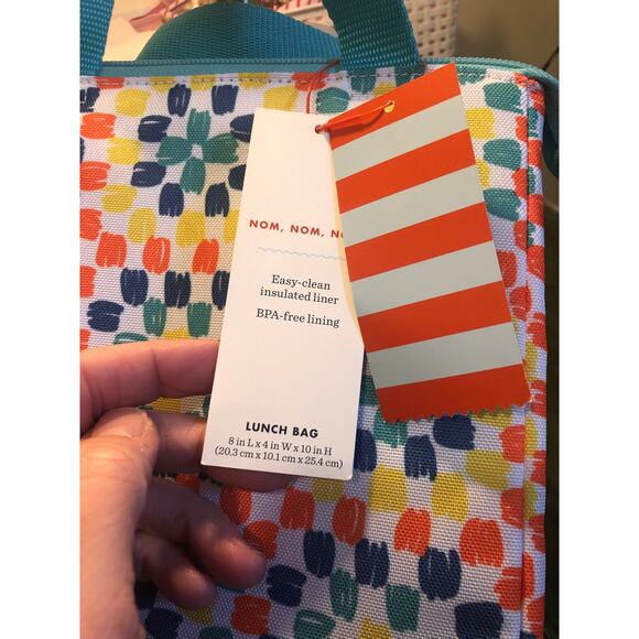 Cat & Jack NWT Colorful Geometric Pattern Insulated BPA Free Lunch Bag - Picture 5 of 6